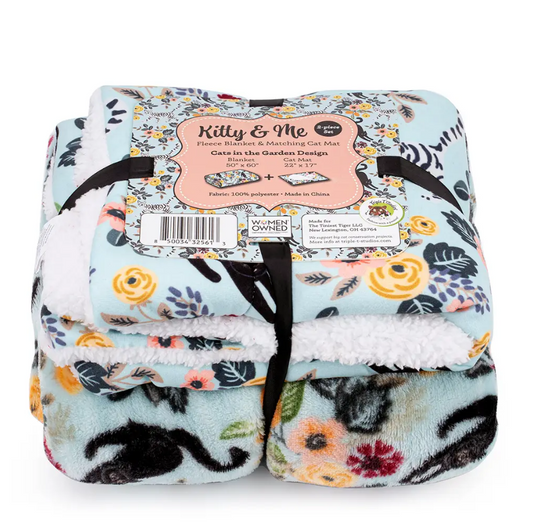 KITTY & ME Fleece Blanket and Cat Mat Set