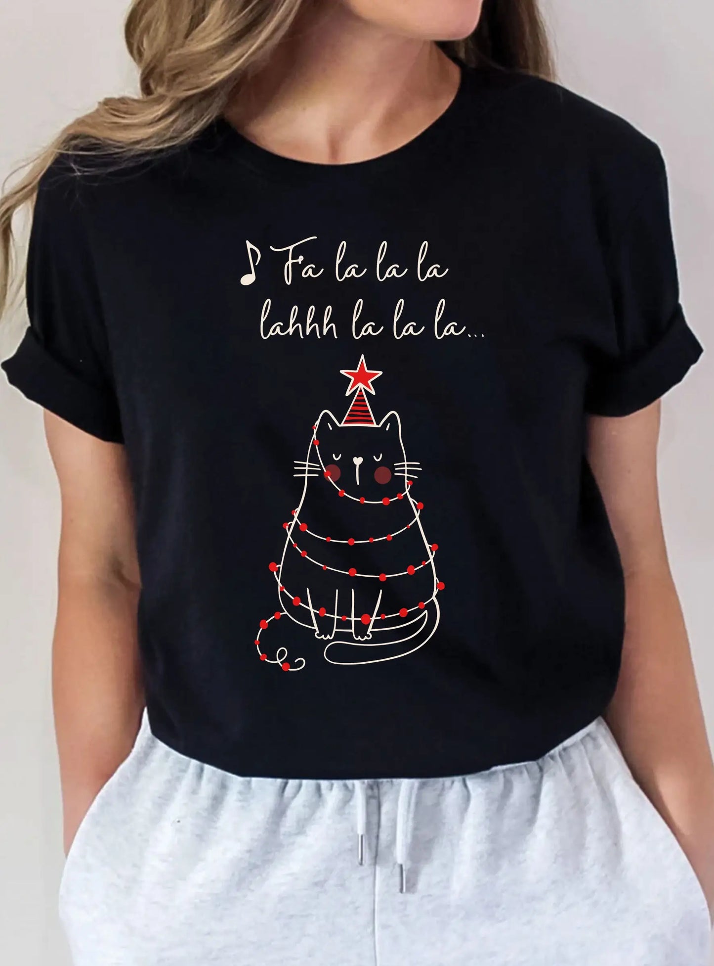 Holiday Christmas T-shirt for Cat Lovers